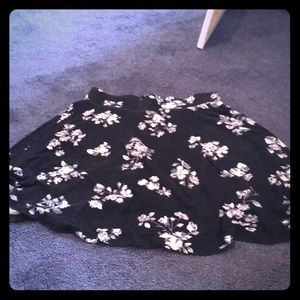 A black floral skirt